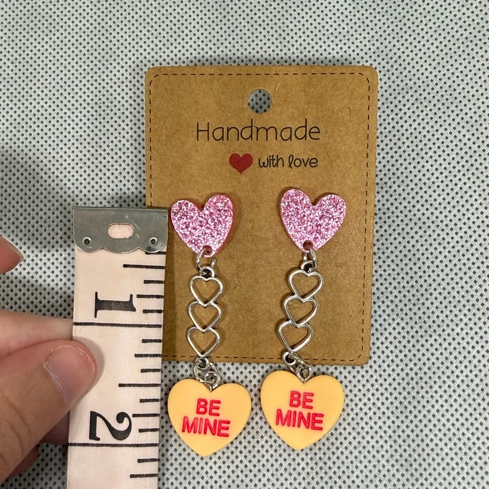 Handmade Valentine’s Day Candy Heart Earrings
